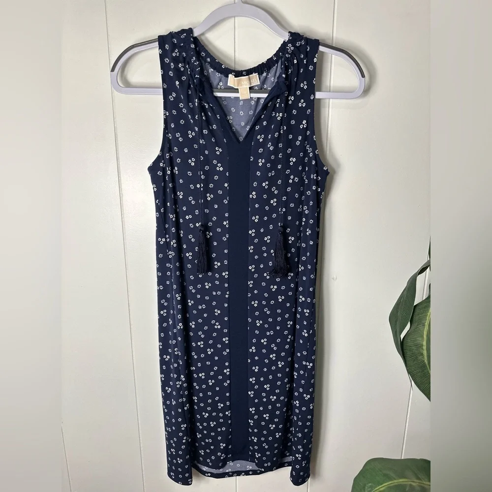 Michael Kors Navy & White Floral Dress, Size XS